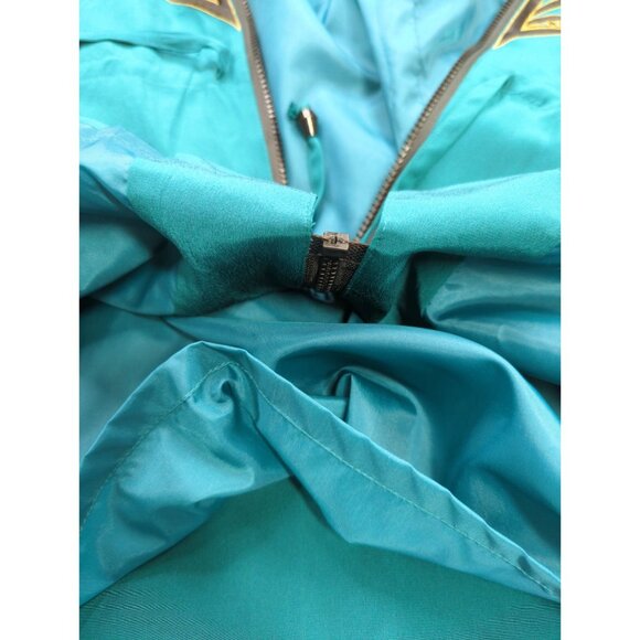 Vtg QVC Bob Mackie M Wearable Art Teal Silk Jacket Embroidered Design Zip New - Picture 9 of 13